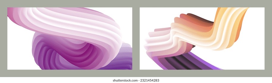 Abstract volumetric background. Cords. set of two illustrations. Toothpaste in a tube. Minimalism. Creative modern background. Cover design, wallpaper, background. eps vector.