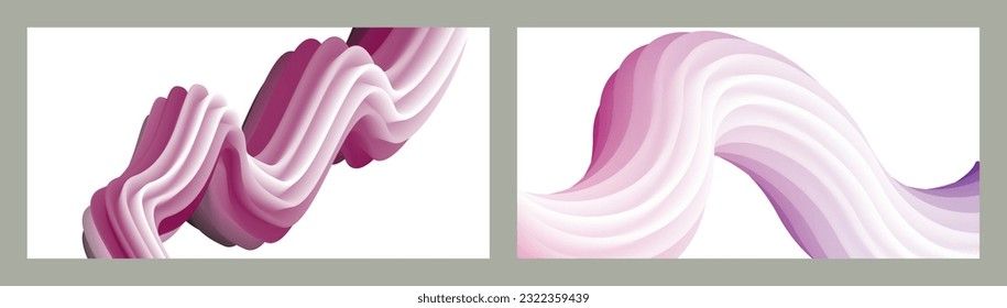 Abstract volumetric background. Cords. set of two illustrations. Toothpaste in a tube. Minimalism. Creative modern background. Cover design, wallpaper, background. eps vector.