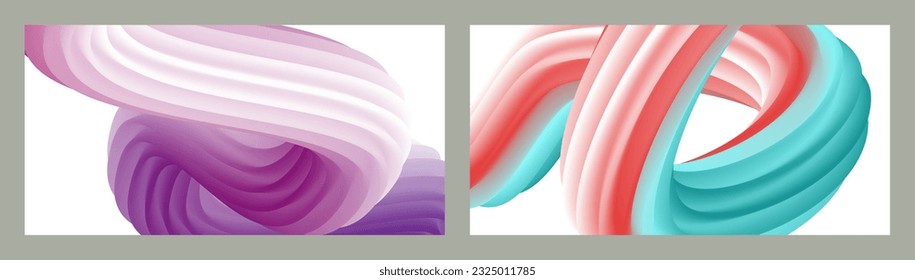 Abstract volumetric background. Cords. set of two illustrations. Toothpaste in a tube. Minimalism. Creative modern background. Cover design, wallpaper, background. eps vector.