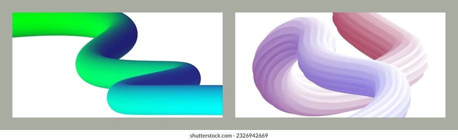 Abstract volumetric background. Cords. set of two illustrations. Toothpaste in a tube. Minimalism. Creative modern background. Cover design, wallpaper, background. eps vector.