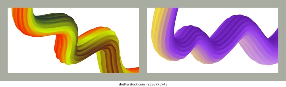 Abstract volumetric background. Cords. set of two illustrations. Toothpaste in a tube. Minimalism. Creative modern background. Cover design, wallpaper, background. eps vector.