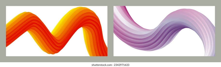 Abstract volumetric background. Cords. set of two illustrations. Toothpaste in a tube. Minimalism. Creative modern background. Cover design, wallpaper, background. eps vector.