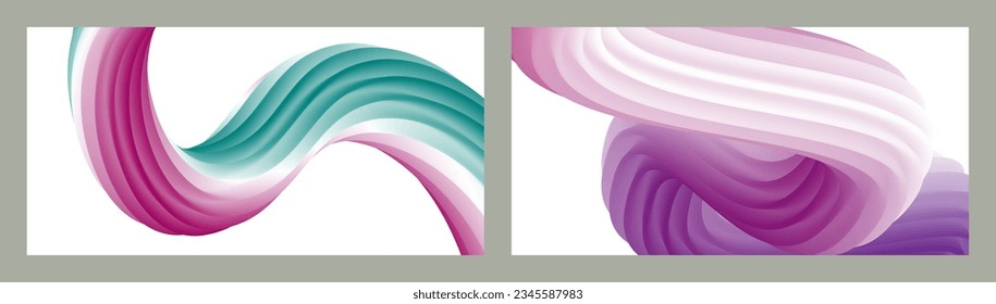 Abstract volumetric background. Cords. set of two illustrations. Toothpaste in a tube. Minimalism. Creative modern background. Cover design, wallpaper, background. eps vector.