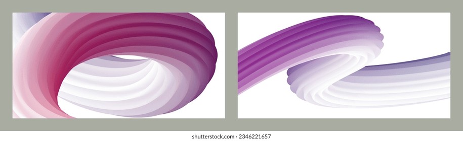 Abstract volumetric background. Cords. set of two illustrations. Toothpaste in a tube. Minimalism. Creative modern background. Cover design, wallpaper, background. eps vector.