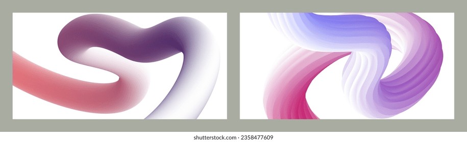 Abstract volumetric background. Cords. set of two illustrations. Toothpaste in a tube. Minimalism. Creative modern background. Cover design, wallpaper, background. eps vector.