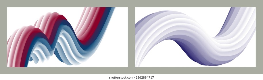 Abstract volumetric background. Cords. set of two illustrations. Toothpaste in a tube. Minimalism. Creative modern background. Cover design, wallpaper, background. eps vector.