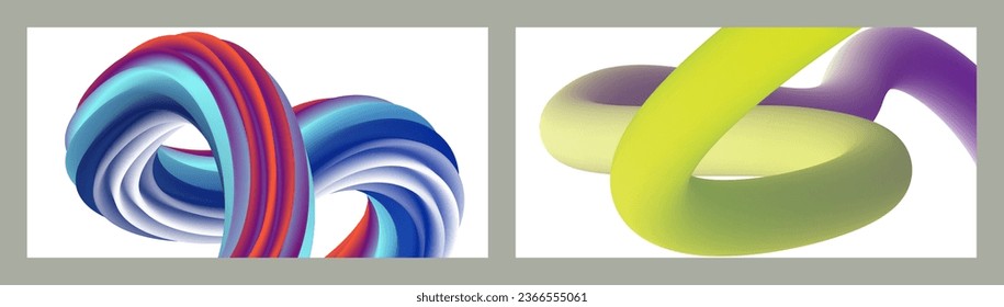 Abstract volumetric background. Cords. set of two illustrations. Toothpaste in a tube. Minimalism. Creative modern background. Cover design, wallpaper, background. eps vector.