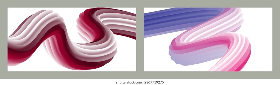 Abstrakter volumetrischer Hintergrund. Akkorde. zwei Illustrationen. Zahnpasta in einer Tube. Minimalismus. Kreativer, moderner Hintergrund. Deckendesign, Tapete, Hintergrund. eps, Vektor.