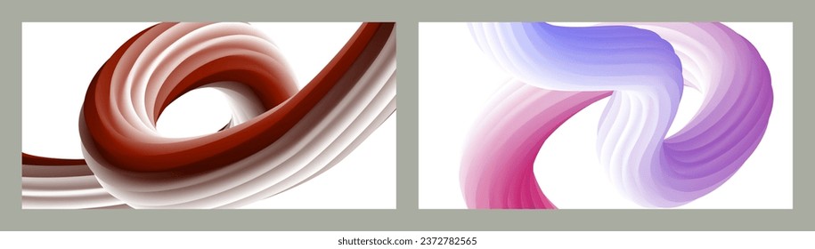 Abstract volumetric background. Cords. set of two illustrations. Toothpaste in a tube. Minimalism. Creative modern background. Cover design, wallpaper, background. eps vector.