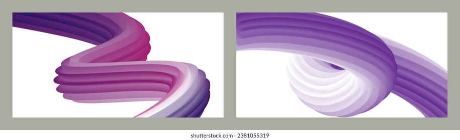 Abstract volumetric background. Cords. set of two illustrations. Toothpaste in a tube. Minimalism. Creative modern background. Cover design, wallpaper, background. eps vector.