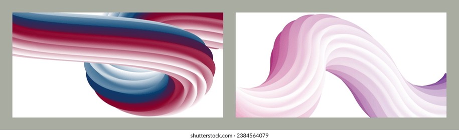Abstrakter volumetrischer Hintergrund. Akkorde. zwei Illustrationen. Zahnpasta in einer Tube. Minimalismus. Kreativer, moderner Hintergrund. Deckendesign, Tapete, Hintergrund. eps, Vektor.