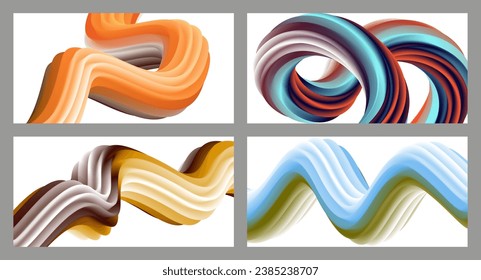 Abstract volumetric background. Cords. set of two illustrations. Toothpaste in a tube. Minimalism. Creative modern background. Cover design, wallpaper, background. eps vector.