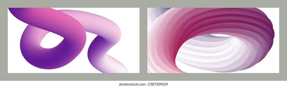 Abstract volumetric background. Cords. set of two illustrations. Toothpaste in a tube. Minimalism. Creative modern background. Cover design, wallpaper, background. eps vector.