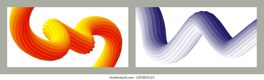 Abstract volumetric background. Cords. set of two illustrations. Toothpaste in a tube. Minimalism. Creative modern background. Cover design, wallpaper, background. eps vector.