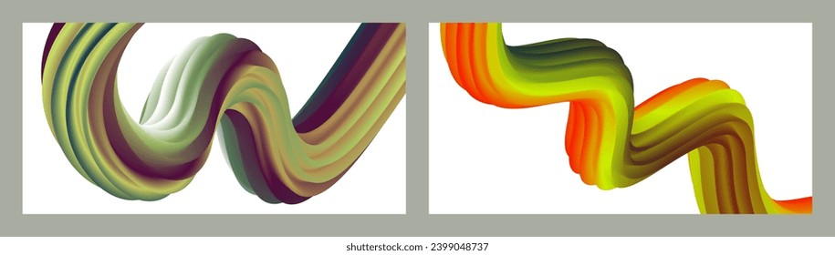 Abstract volumetric background. Cords. set of two illustrations. Toothpaste in a tube. Minimalism. Creative modern background. Cover design, wallpaper, background. eps vector.