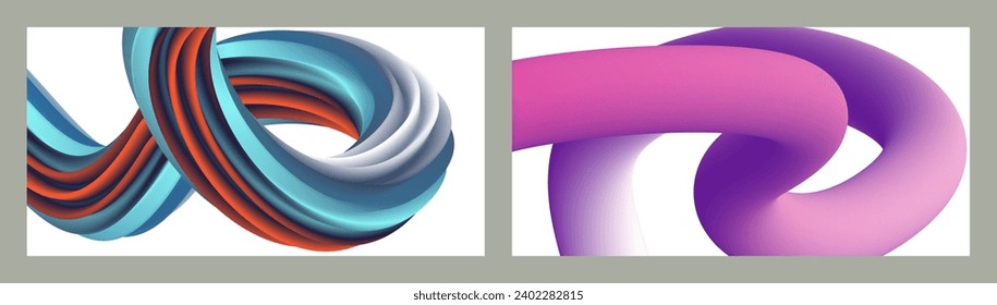 Abstract volumetric background. Cords. set of two illustrations. Toothpaste in a tube. Minimalism. Creative modern background. Cover design, wallpaper, background. eps vector.