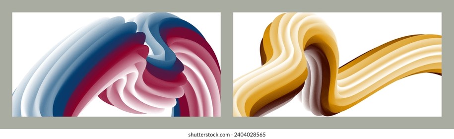 Abstrakter volumetrischer Hintergrund. Akkorde. zwei Illustrationen. Zahnpasta in einer Tube. Minimalismus. Kreativer, moderner Hintergrund. Deckendesign, Tapete, Hintergrund. eps, Vektor.