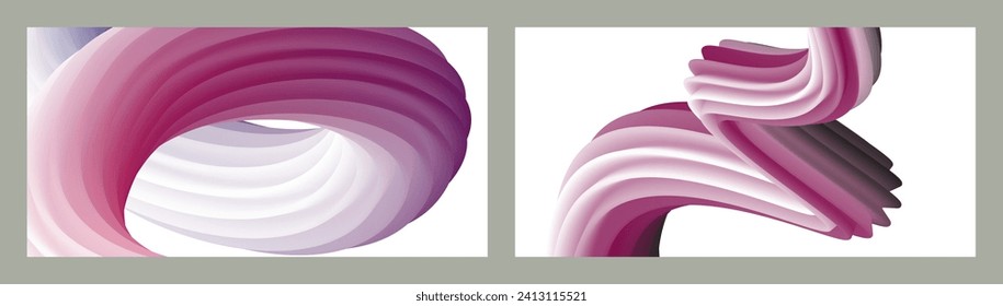 Abstrakter volumetrischer Hintergrund. Akkorde. zwei Illustrationen. Zahnpasta in einer Tube. Minimalismus. Kreativer, moderner Hintergrund. Deckendesign, Tapete, Hintergrund. eps, Vektor.