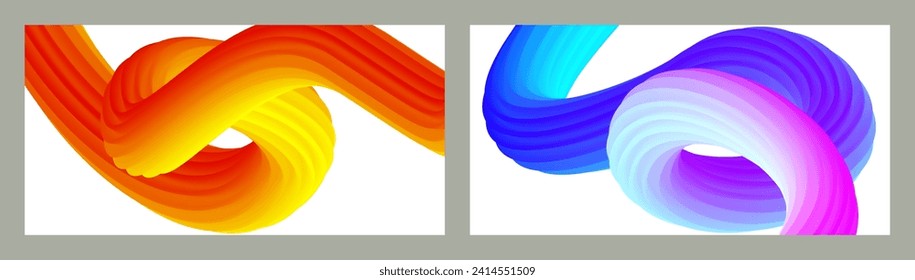 Abstract volumetric background. Cords. set of two illustrations. Toothpaste in a tube. Minimalism. Creative modern background. Cover design, wallpaper, background. eps vector.