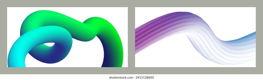 Abstract volumetric background. Cords. set of two illustrations. Toothpaste in a tube. Minimalism. Creative modern background. Cover design, wallpaper, background. eps vector.