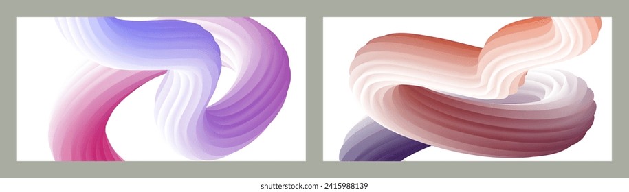 Abstrakter volumetrischer Hintergrund. Akkorde. zwei Illustrationen. Zahnpasta in einer Tube. Minimalismus. Kreativer, moderner Hintergrund. Deckendesign, Tapete, Hintergrund. eps, Vektor.