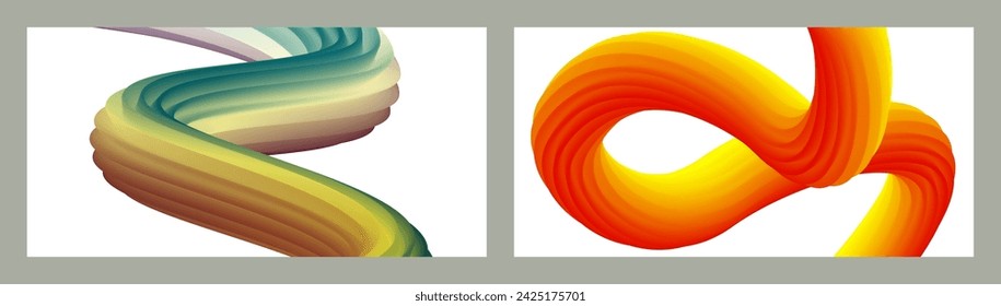 Fondo volumétrico abstracto. Cuerdas. conjunto de dos ilustraciones. Pasta de dientes en un tubo. Minimalismo. Fondo moderno creativo. Diseño de la cubierta, papel pintado, fondo. eps vector.