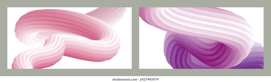 Abstract volumetric background. Cords. set of two illustrations. Toothpaste in a tube. Minimalism. Creative modern background. Cover design, wallpaper, background. eps vector.