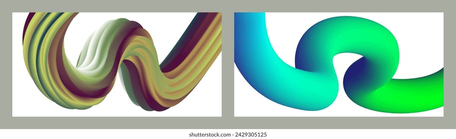 Abstract volumetric background. Cords. set of two illustrations. Toothpaste in a tube. Minimalism. Creative modern background. Cover design, wallpaper, background. eps vector.