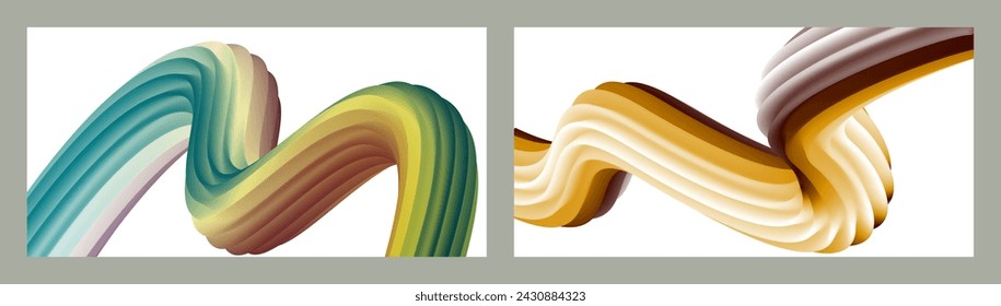 Abstract volumetric background. Cords. set of two illustrations. Toothpaste in a tube. Minimalism. Creative modern background. Cover design, wallpaper, background. eps vector.