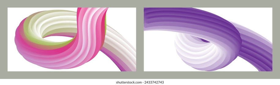 Abstract volumetric background. Cords. set of two illustrations. Toothpaste in a tube. Minimalism. Creative modern background. Cover design, wallpaper, background. eps vector.