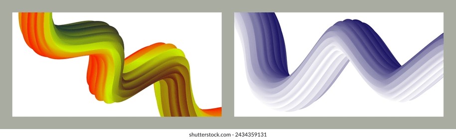 Abstract volumetric background. Cords. set of two illustrations. Toothpaste in a tube. Minimalism. Creative modern background. Cover design, wallpaper, background. eps vector.