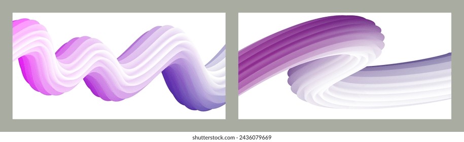 Abstract volumetric background. Cords. set of two illustrations. Toothpaste in a tube. Minimalism. Creative modern background. Cover design, wallpaper, background. eps vector.