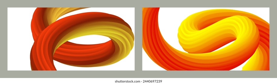 Abstract volumetric background. Cords. set of two illustrations. Toothpaste in a tube. Minimalism. Creative modern background. Cover design, wallpaper, background. eps vector.