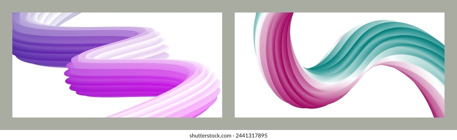 Abstract volumetric background. Cords. set of two illustrations. Toothpaste in a tube. Minimalism. Creative modern background. Cover design, wallpaper, background. eps vector.