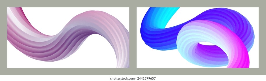 Abstract volumetric background. Cords. set of two illustrations. Toothpaste in a tube. Minimalism. Creative modern background. Cover design, wallpaper, background. eps vector.