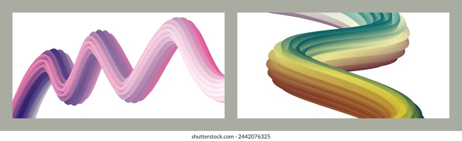 Fondo volumétrico abstracto. Cuerdas. conjunto de dos ilustraciones. Pasta de dientes en un tubo. Minimalismo. Fondo moderno creativo. Diseño de la cubierta, papel pintado, fondo. eps vector.