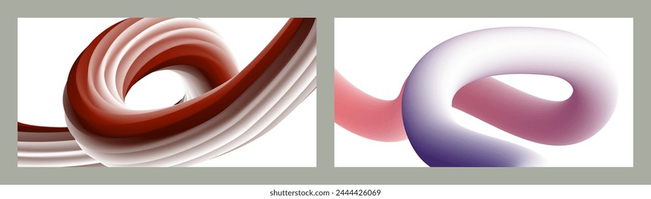Fondo volumétrico Abstractas. Cuerdas. conjunto de dos ilustraciones. Pasta de dientes en un tubo. Minimalismo. Fondo moderno creativo. Diseño de la cubierta, Fondo de pantalla, fondo. eps Vector.