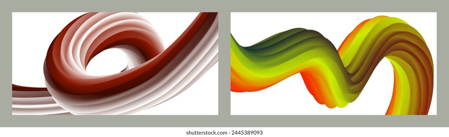 Fondo volumétrico Abstractas. Cuerdas. conjunto de dos ilustraciones. Pasta de dientes en un tubo. Minimalismo. Fondo moderno creativo. Diseño de la cubierta, Fondo de pantalla, fondo. eps Vector.