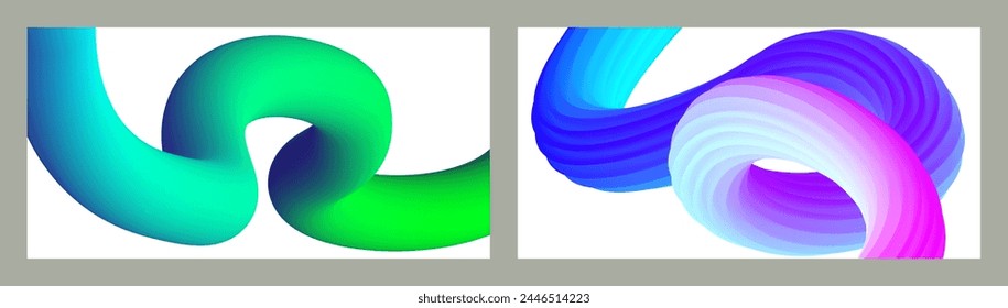 Abstract volumetric background. Cords. set of two illustrations. Toothpaste in a tube. Minimalism. Creative modern background. Cover design, wallpaper, background. eps vector.
