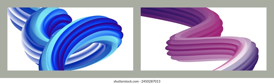 Abstract volumetric background. Cords. set of two illustrations. Toothpaste in a tube. Minimalism. Creative modern background. Cover design, wallpaper, background. eps vector.