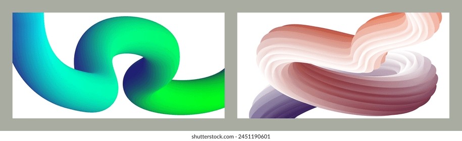 Abstract volumetric background. Cords. set of two illustrations. Toothpaste in a tube. Minimalism. Creative modern background. Cover design, wallpaper, background. eps vector.