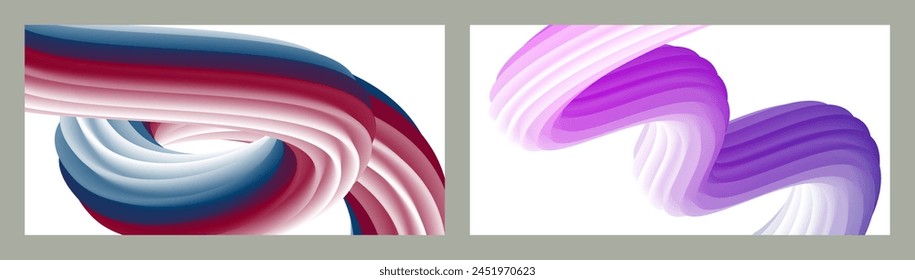 Fondo volumétrico Abstractas. Cuerdas. conjunto de dos ilustraciones. Pasta de dientes en un tubo. Minimalismo. Fondo moderno creativo. Diseño de la cubierta, Fondo de pantalla, fondo. eps Vector.