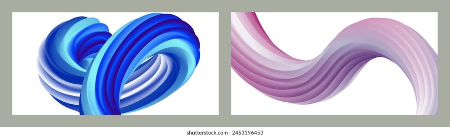 Fondo volumétrico Abstractas. Cuerdas. conjunto de dos ilustraciones. Pasta de dientes en un tubo. Minimalismo. Fondo moderno creativo. Diseño de la cubierta, Fondo de pantalla, fondo. eps Vector.