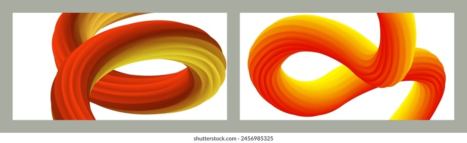 Abstract volumetric background. Cords. set of two illustrations. Toothpaste in a tube. Minimalism. Creative modern background. Cover design, wallpaper, background. eps vector.