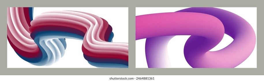 Fondo volumétrico Abstractas. Cuerdas. conjunto de dos ilustraciones. Pasta de dientes en un tubo. Minimalismo. Fondo moderno creativo. Diseño de la cubierta, Fondo de pantalla, fondo. eps Vector.