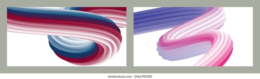 Fondo volumétrico Abstractas. Cuerdas. conjunto de dos ilustraciones. Pasta de dientes en un tubo. Minimalismo. Fondo moderno creativo. Diseño de la cubierta, Fondo de pantalla, fondo. eps Vector.