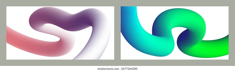 Abstract volumetric background. Cords. set of two illustrations. Toothpaste in a tube. Minimalism. Creative modern background. Cover design, wallpaper, background. eps vector.