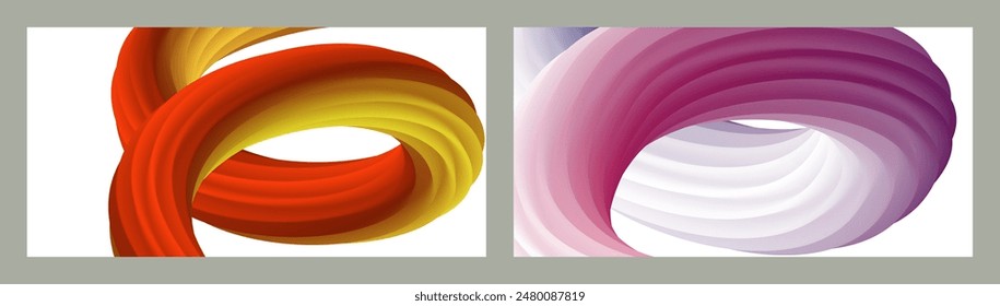 Fondo volumétrico Abstractas. Cuerdas. conjunto de dos ilustraciones. Pasta de dientes en un tubo. Minimalismo. Fondo moderno creativo. Diseño de la cubierta, Fondo de pantalla, fondo. eps Vector.