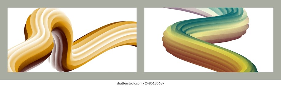 Fondo volumétrico Abstractas. Cuerdas. conjunto de dos ilustraciones. Pasta de dientes en un tubo. Minimalismo. Fondo moderno creativo. Diseño de la cubierta, Fondo de pantalla, fondo. eps Vector.