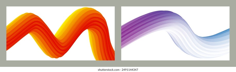 Abstract volumetric background. Cords. set of two illustrations. Toothpaste in a tube. Minimalism. Creative modern background. Cover design, wallpaper, background. eps vector.